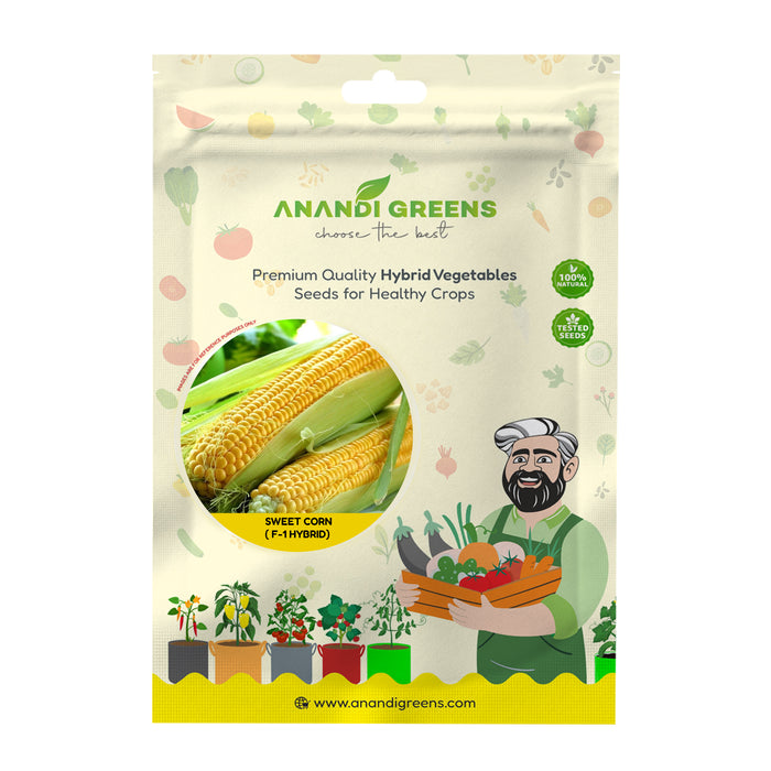 Anandi Greens Sweet Corn (स्वीट कॉर्न) Seeds seed packet front