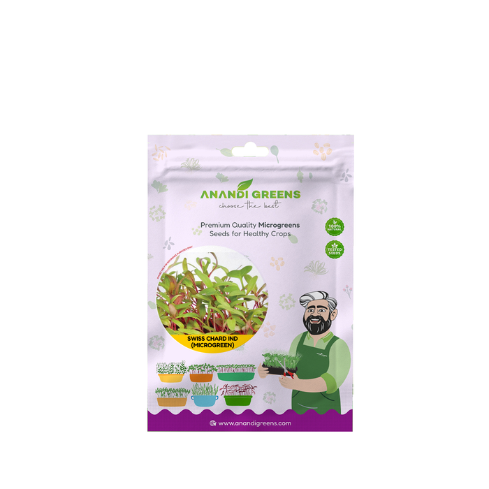 Swiss Chard IND (MICROGREEN) – original Anandi Greens packet on white background
