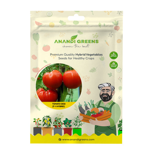 Anandi Greens Tomato Desi F1 Hybrid Seeds seed packet front