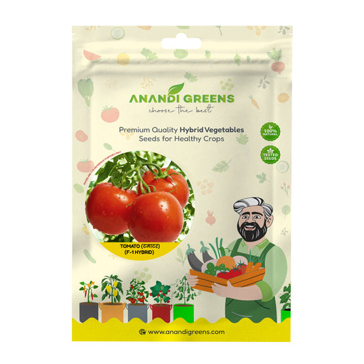 Anandi Greens Tomato F1 Hybrid Seeds seed packet front