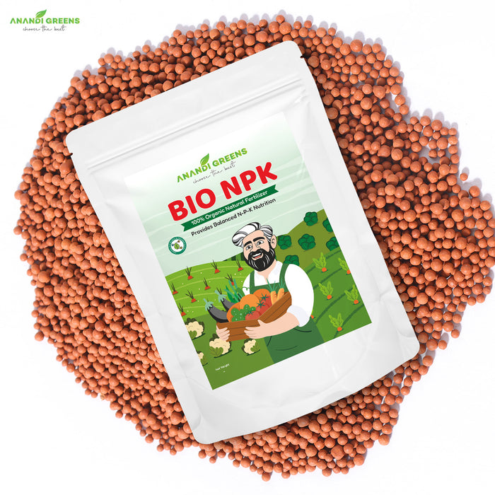Close-up of Bio NPK granules – natural slow-release organic fertilizer