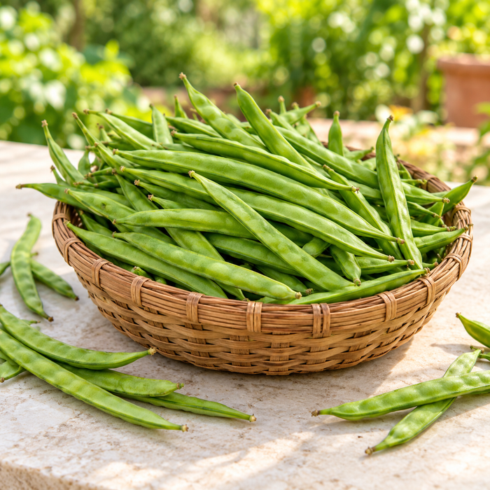 Freshly harvested Cluster Beans pods
