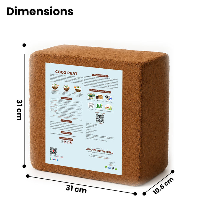Cocopeat Low EC Brick 5Kg Premium Cocopeat Block for Gardening
