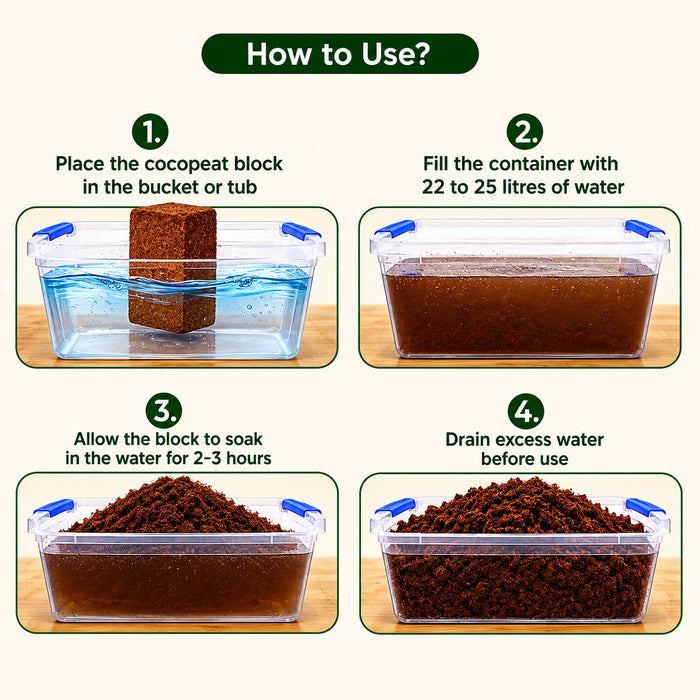 Cocopeat Low EC Brick 5Kg Premium 1 KG Cocopeat Block for Gardening