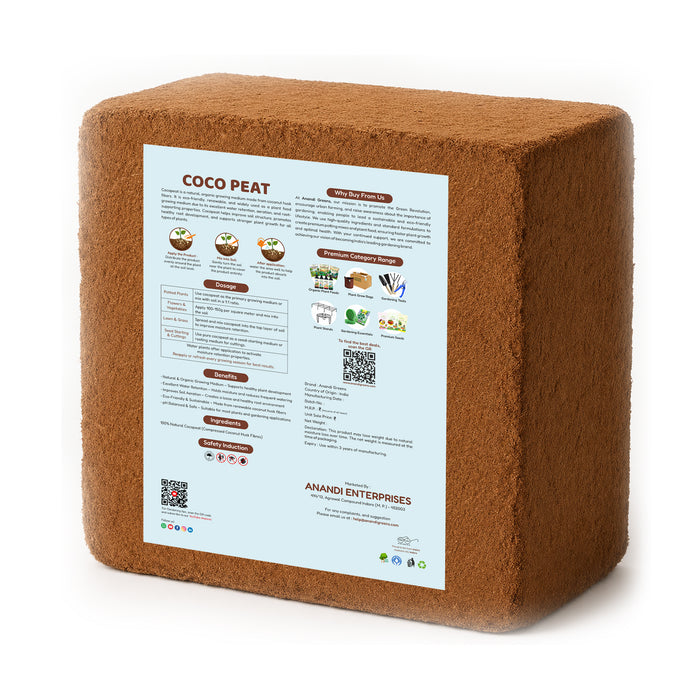 Cocopeat Low EC Brick 5Kg Premium Cocopeat Block for Gardening