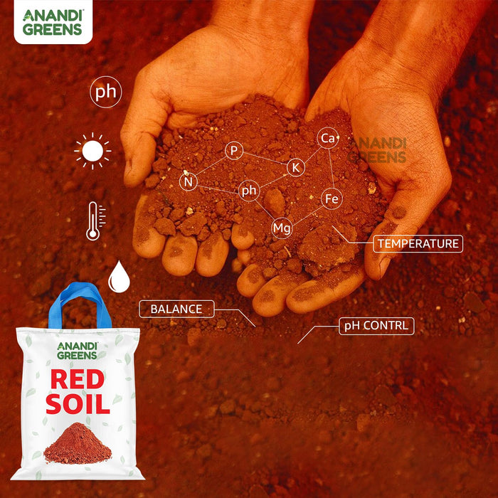 Garden red soil back label – organic fertiliser usage guide and mineral content – Anandi Greens