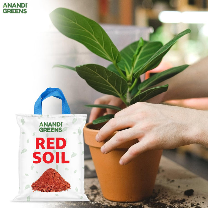 Garden red soil back label with mineral content and mixing guide