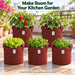 Anandi Greens Maroon Geo grow bag mixed size combo — terrace garden lifestyle illustration