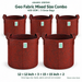 Anandi Greens 400 GSM Geo Fabric Mixed Size Combo: three 12x12 and two 15x15 inch grow bags, maroon colour shown