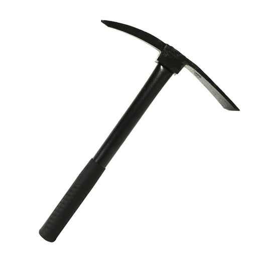 Hand pick axe heavy duty gardening tool for digging and soil breaking Black pick axe on a white background