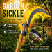 pruning branches with steel sickle tool sharp cutting gardening equipment