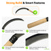 Heavy duty sickle tool with sharp blade and strong wooden handle grip