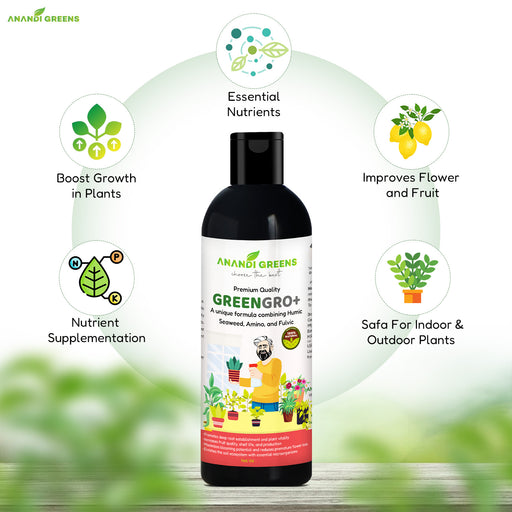 Green Gro Plus back label – nutrient profile and dilution dosage