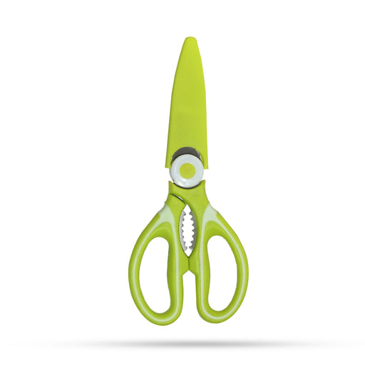 kitchen garden scissors closed with protective cover ergonomic handle design