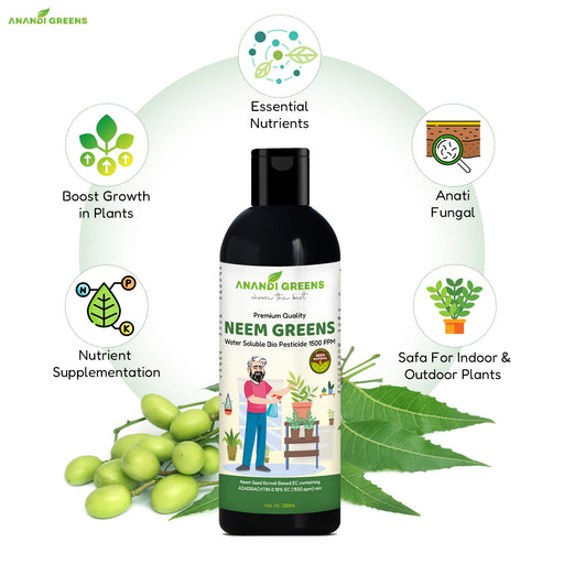 Neem oil 1500 PPM back label with dilution instructions