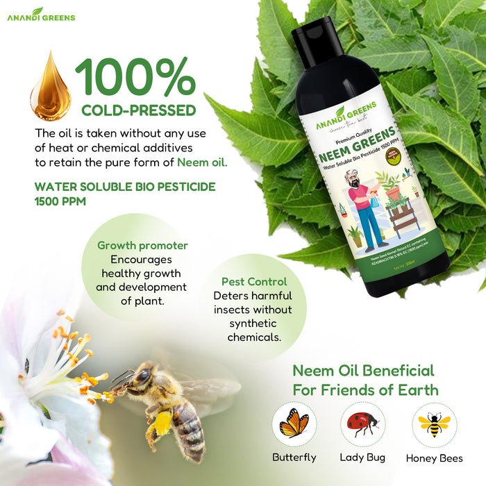 Mixing neem oil 1500 PPM with water and liquid soap for plant spray