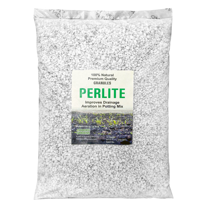 Perlite granules soil mixture front pack – Anandi Greens