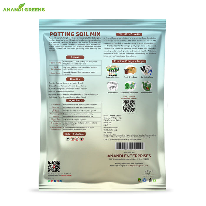 Healthy vegetable plants growing in Anandi Greens organic potting soil mix – bio fertilizer and organic fertilizer blend