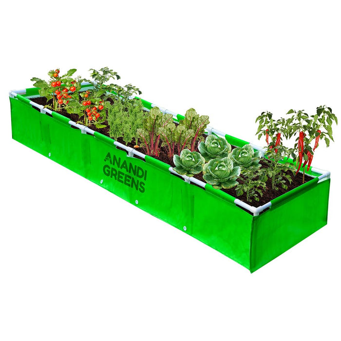 HDPE Rectangular Grow Bag | 10x2x1 Ft | 360 GSM with UPVC Frame