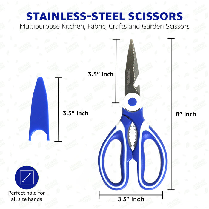 stainless steel scissors size 8 inch multipurpose kitchen and garden scissors dimensions