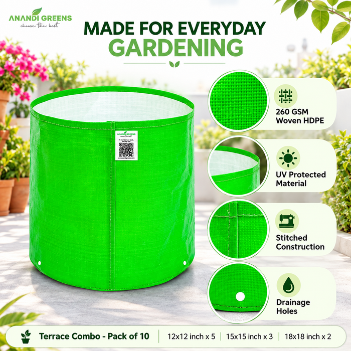 Anandi Greens Terrace Combo Pack of 10 — HDPE features