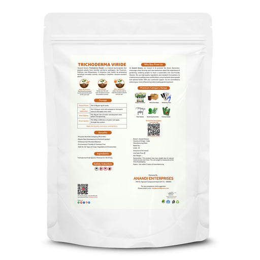 Trichoderma viride back label – CFU count, dosage, and application instructions