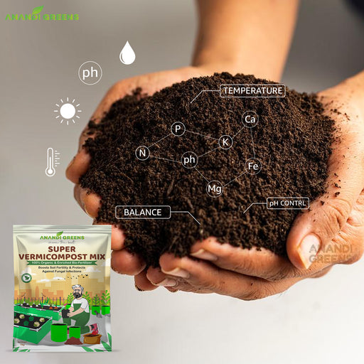 Vermicompost fertilizer back label showing humus and nutrient profile